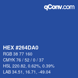 カラーコード: HEX #264DA0 | qconv.com