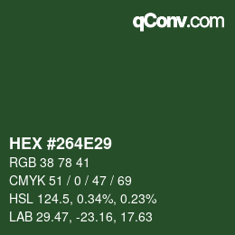 Color code: HEX #264E29 | qconv.com