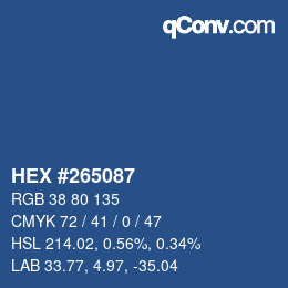 カラーコード: HEX #265087 | qconv.com