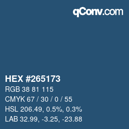 Color code: HEX #265173 | qconv.com