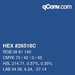 Color code: HEX #26518C | qconv.com