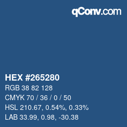 カラーコード: HEX #265280 | qconv.com