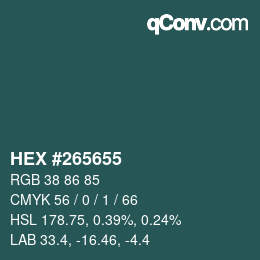 Color code: HEX #265655 | qconv.com