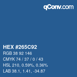 Color code: HEX #265C92 | qconv.com