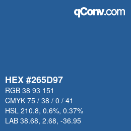Color code: HEX #265D97 | qconv.com