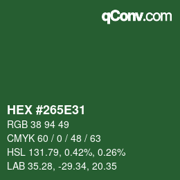 Código de color: HEX #265E31 | qconv.com