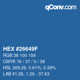 Color code: HEX #26649F | qconv.com