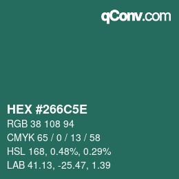 Color code: HEX #266C5E | qconv.com