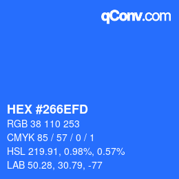 Color code: HEX #266EFD | qconv.com