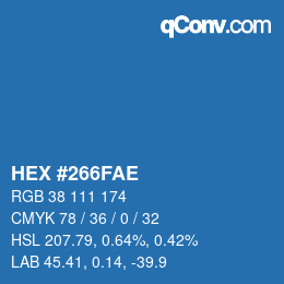 Color code: HEX #266FAE | qconv.com