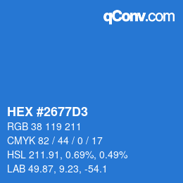Color code: HEX #2677D3 | qconv.com