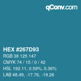 Color code: HEX #267D93 | qconv.com