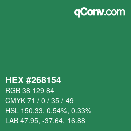 Color code: HEX #268154 | qconv.com