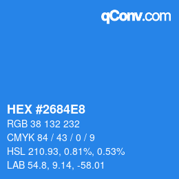 Color code: HEX #2684E8 | qconv.com