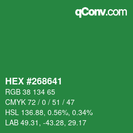 Color code: HEX #268641 | qconv.com