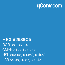 Color code: HEX #2688C5 | qconv.com