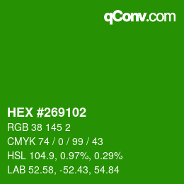 Color code: HEX #269102 | qconv.com