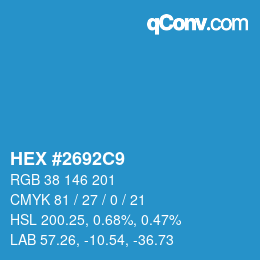 Color code: HEX #2692C9 | qconv.com
