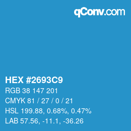 Color code: HEX #2693C9 | qconv.com