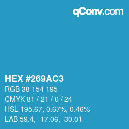 Color code: HEX #269AC3 | qconv.com
