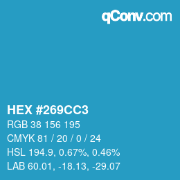 Color code: HEX #269CC3 | qconv.com