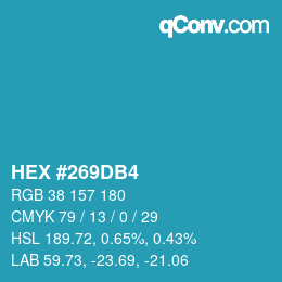 Color code: HEX #269DB4 | qconv.com