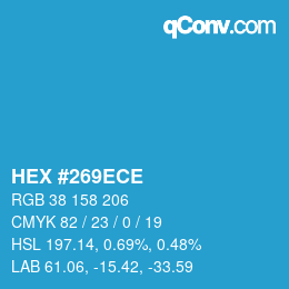 Color code: HEX #269ECE | qconv.com