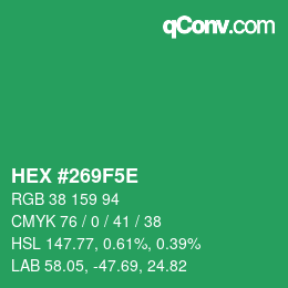 Color code: HEX #269F5E | qconv.com