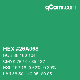 Color code: HEX #26A068 | qconv.com