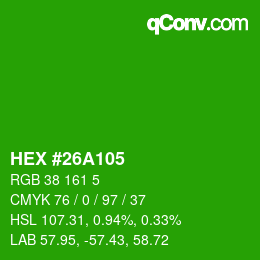 Color code: HEX #26A105 | qconv.com