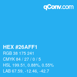 Color code: HEX #26AFF1 | qconv.com