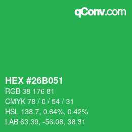 Color code: HEX #26B051 | qconv.com