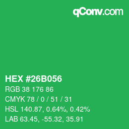 Color code: HEX #26B056 | qconv.com