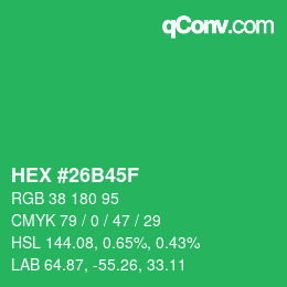 Color code: HEX #26B45F | qconv.com