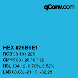 Color code: HEX #26B5E1 | qconv.com
