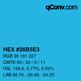 Color code: HEX #26B5E3 | qconv.com