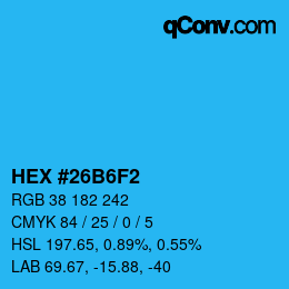 Color code: HEX #26B6F2 | qconv.com