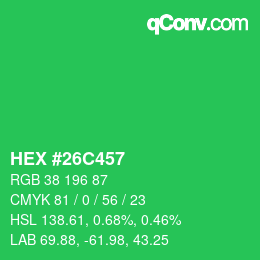 Color code: HEX #26C457 | qconv.com