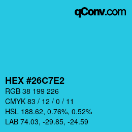 Color code: HEX #26C7E2 | qconv.com