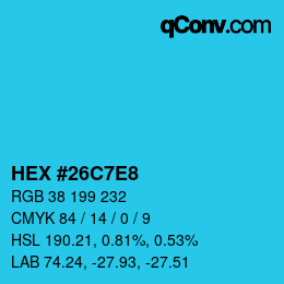 Color code: HEX #26C7E8 | qconv.com