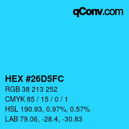 Color code: HEX #26D5FC | qconv.com