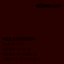 Farbcode: HEX #27000000 | qconv.com