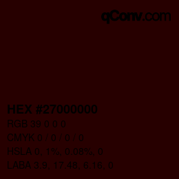 Farbcode: HEX #27000000 | qconv.com