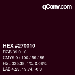 カラーコード: HEX #270010 | qconv.com