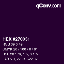 Color code: HEX #270031 | qconv.com