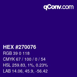 Color code: HEX #270076 | qconv.com