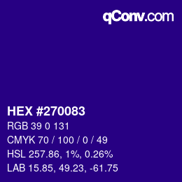 Color code: HEX #270083 | qconv.com
