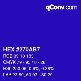 Color code: HEX #270AB7 | qconv.com