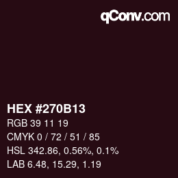 Color code: HEX #270B13 | qconv.com