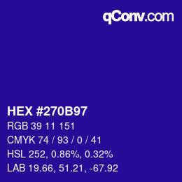 Color code: HEX #270B97 | qconv.com